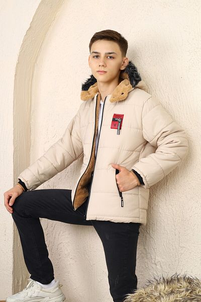 Asortix Boy's Hooded Fiber Filled Winter Jacket - Fur Lined
