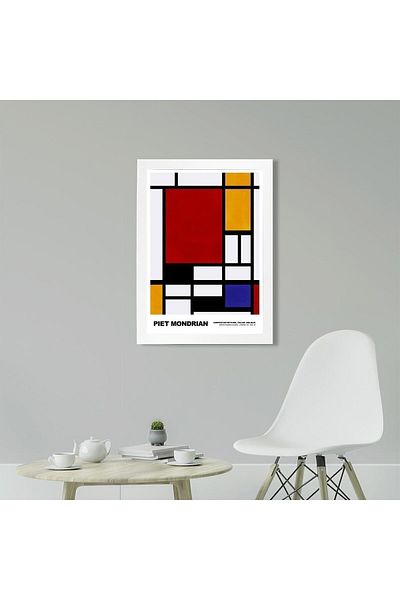 KAYNOCK Piet Mondrian Roșu, Galben și Albastru, Modern, Artă Contemporană Poster Tablo Design Digital