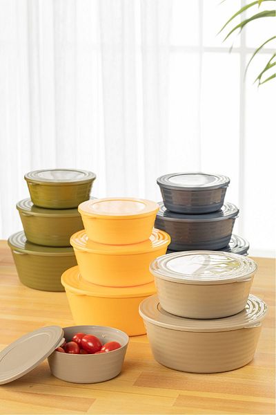 Vienev Trio 12-Piece Storage Container Set 4x (Large Size Medium Size Small Size)