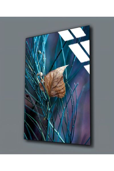 Harikabirev HARİKABİREV | TABLOA CU FRUNZE TURCOAZ DE STICLA INESPRIMABILĂ (T...