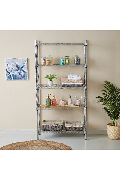 Home Box وحدة رفوف سلكية متينة مكونة من 5 طبقات من Kean - 90x35x180 سم