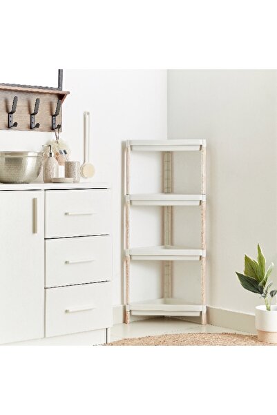 Home Box عربة نوفا تراينجل ذات 4 طبقات مع لمسة نهائية خشبية