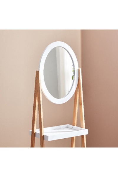 Home Box رف تخزين لكزس بثلاث طبقات مع مرآة