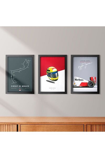 KAYNOCK Set de 3 Ayrton Senna, Mclaren, F1, Formula 1, Set de pictură, Design digital de pictură poster