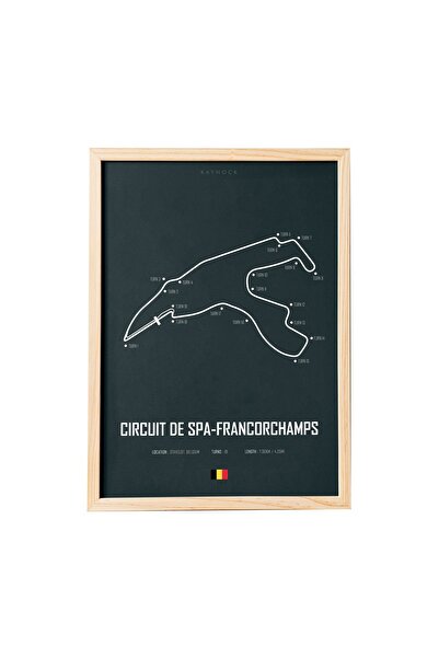 KAYNOCK Belgium Grand Prix, Belçika Spa, Formula 1 Pist, F1 Poster Tablo