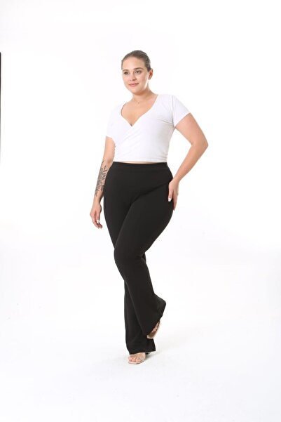 Esina Women's Crepe Summer Fabric Flared Trousers