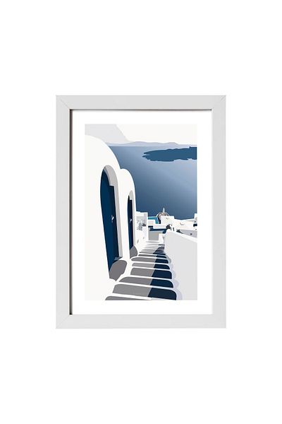 KAYNOCK Minimal Mykonos, Poster Painting Digital Design Painting