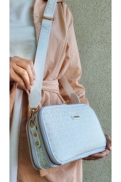 Just Polo Colors of Justpolo Women's White 6 Compartment Crossbody Bag Shoulder Bag