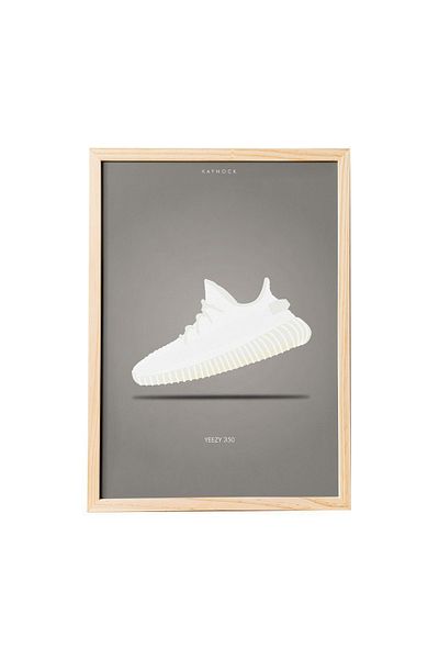 KAYNOCK Yeezy 350 бял плакат, картина с дигитален дизайн