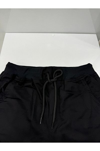 ALKANO Black Canvas Ribbed Pants