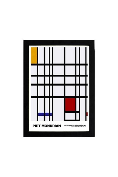 KAYNOCK Piet Mondrian Galben, Albastru și Roșu, Modern, Artă Contemporană Poster Tablo Design Digital
