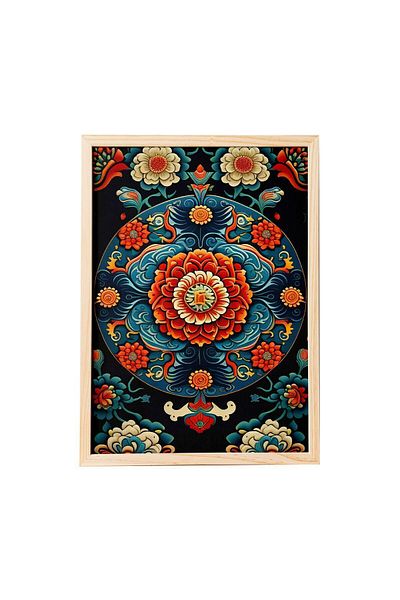 KAYNOCK Маса за плакати D6 с етнически мотиви от Далечния изток, модел, маса с дигитален дизайн