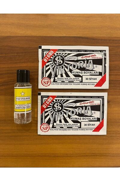 Viktoria Kumaş Boyası Siyah 2 Paket+sabitleme 1paket