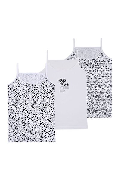 koza iç giyim Girl's 3-Piece Panda Patterned Tank Top