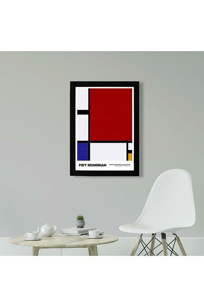 KAYNOCK Piet Mondrian Roșu, Albastru și Galben, Modern, Artă Contemporană, Poster Tablo Design Digital