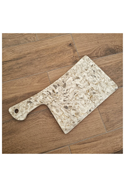 BMK MERMER Quartz Presentation Plate, Quartz Serving Plate, Quartz Presentation Plate (Cream): 38 X 19 X 1.5 cm