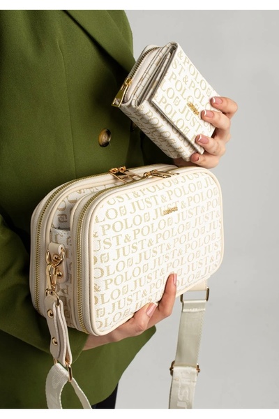 Just Polo حقيبة كتف ومحفظة نسائية مطبوعة للموسم الجديد 232053MH
