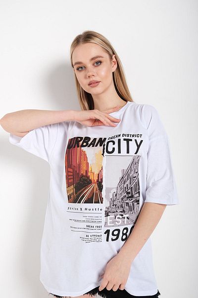 Know Γυναικείο μπλουζάκι με λευκό Urban printed