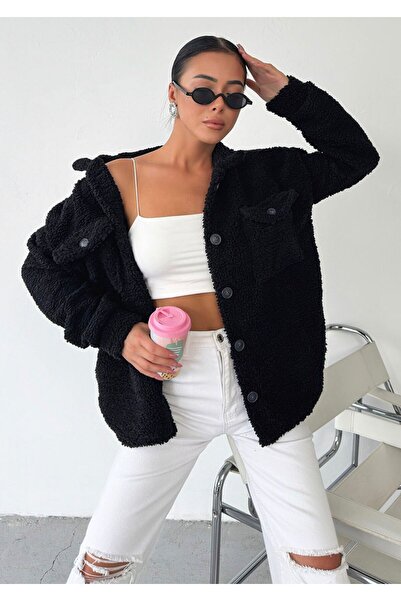 Know Γυναικείο βελούδινο μπουφάν Tedy με μαύρα κουμπιά