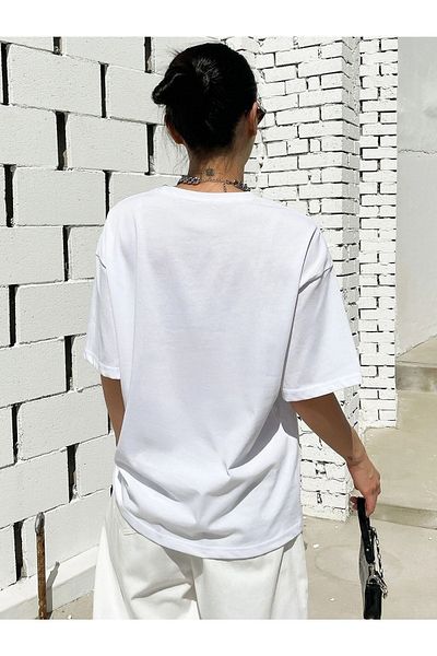 Know Γυναικείο λευκό μπλουζάκι The Future Printed Oversize