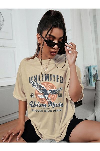 Know Γυναικείο μπλουζάκι Mink Unlimited Printed Oversize