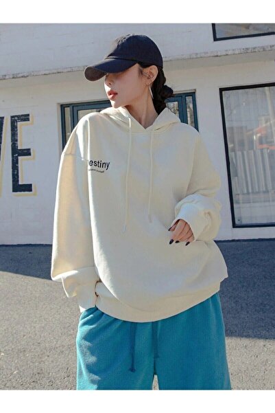 Know 3 Thread Destiny Design Printed Ecru Sweatshirt