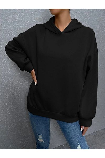 Know Dámská černá oversize mikina Reverse Plain Nothing Printed