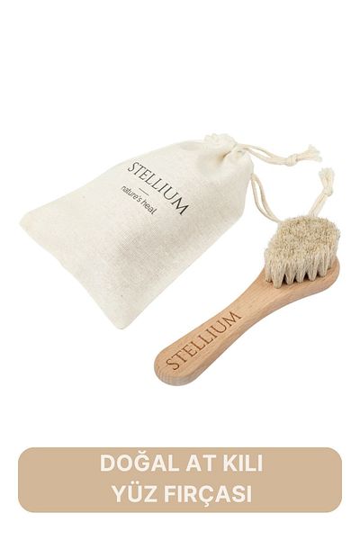 STELLIUM 100% Natural Horsehair Face Brush (Dry Brushing)