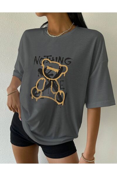 Know Dámské kouřové oversize tričko Nothing Else