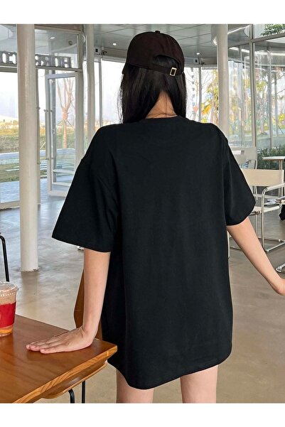 Know Dámské oversize tričko Black Rabbit s potiskem