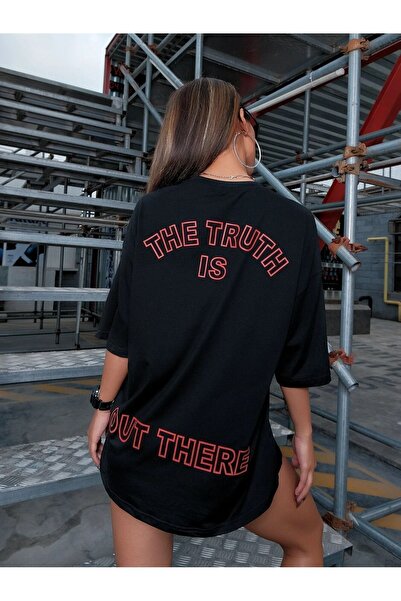 Know Dámské černé tričko Oversize Dream s potiskem