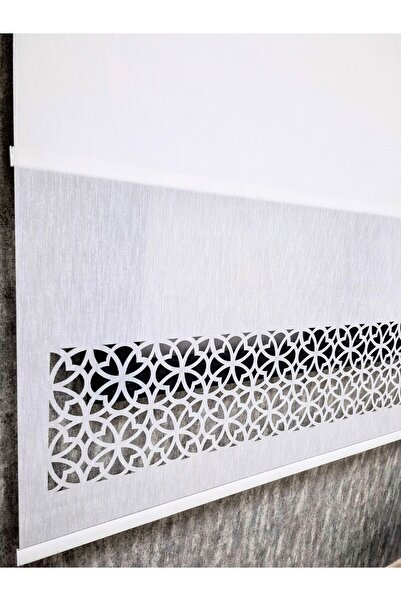 BBB Çift Mekanizmalı Keten Lazer Kesim Tül ve Stor Perde MLT5017