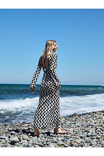 Juste Φόρεμα Pareo με ασπρόμαυρο σχέδιο