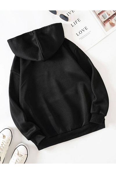 Know Unisex μονόχρωμο φούτερ με μαύρη κουκούλα