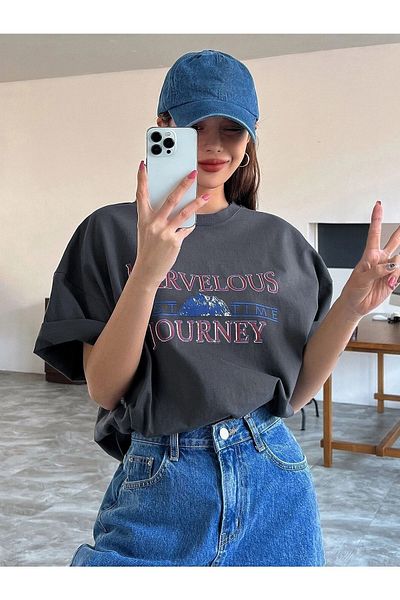 Know Γυναικείο μπλουζάκι Smoked Marvelous Journey με στάμπα Oversize