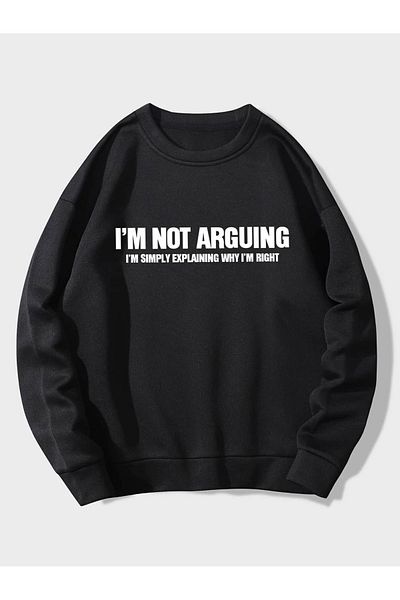Know Φούτερ με 3 νήματα Unisex Μαύρο Arguing με στάμπα μεγάλου μεγέθους