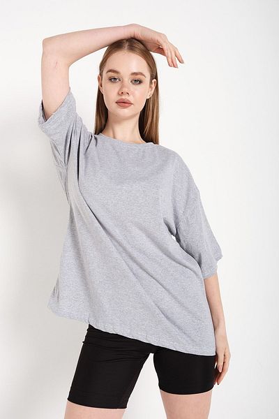 Know Γυναικείο μπλουζάκι Oversize σε γκρι χρώμα