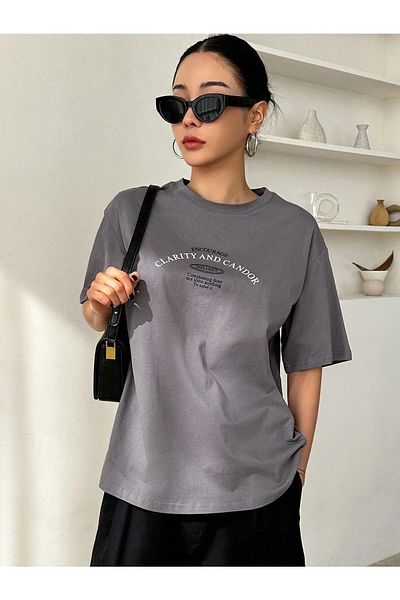 Know Γυναικείο μπλουζάκι Smoked Clarity And Candor Printed Oversize