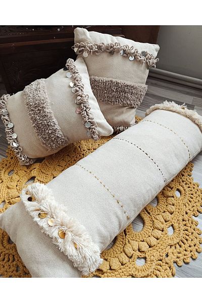 Kübrahome Scandinavian Model Bohemian Cushion Pillow 30X70 Long Pillow - Filled Inside