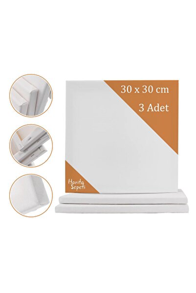 Harita Sepeti 30x30 cm 3 Adet  Kare Boş Tuval Tablo