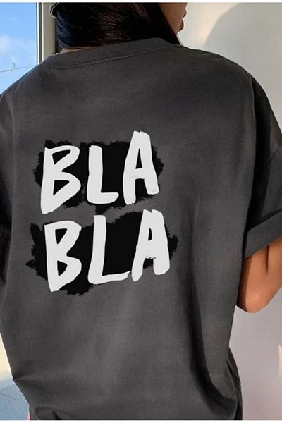 Know Zakouřené dámské oversize tričko - Bla Bla Printed