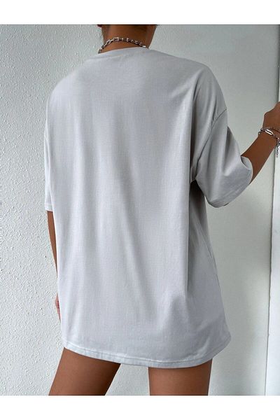 Know Dámské tričko Dyed Grey Oversize Nothing Else