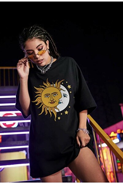 Know Γυναικείο μπλουζάκι με στάμπα με μαύρο Sun And Moon