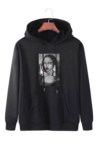 Know Φούτερ με κουκούλα Unisex Monalisa με στάμπα