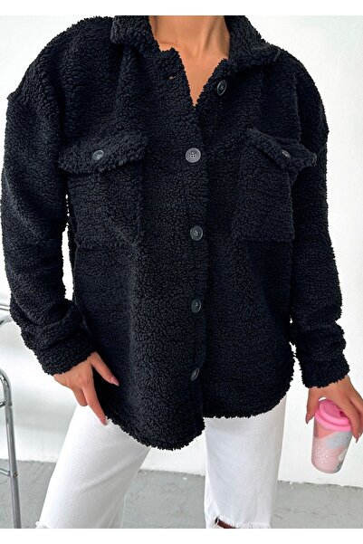 Know Γυναικείο βελούδινο μπουφάν Tedy με μαύρα κουμπιά