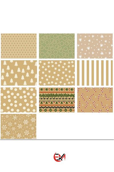 KESKİN COLOR 70X100 cm Kraft Patterned Single Roll Packaging Paper