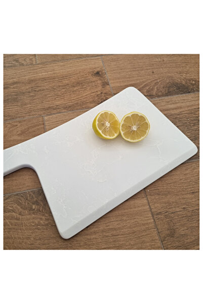BMK MERMER Quartz Presentation Plate, Quartz Serving Plate, Quartz Presentation Plate(White): 38 X 19 X 1.5 cm