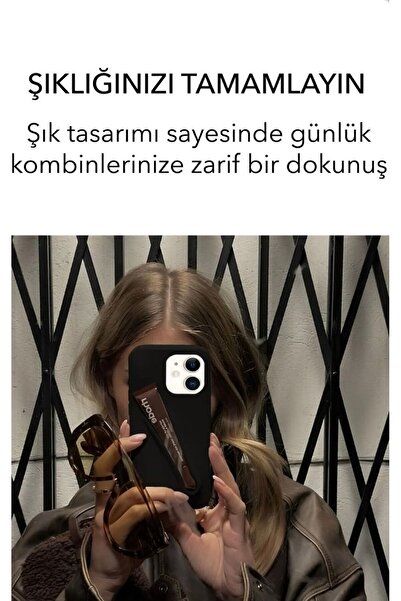 OVADA İphone 12/12 Pro Uyumlu Rhode Ruj Bölmeli Silikon Lips Kılıf Kapak