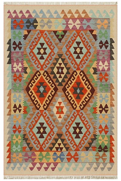 kilim home Cotton 84 Çok Renkli Etnik Boho Stil Pamuk Kilim