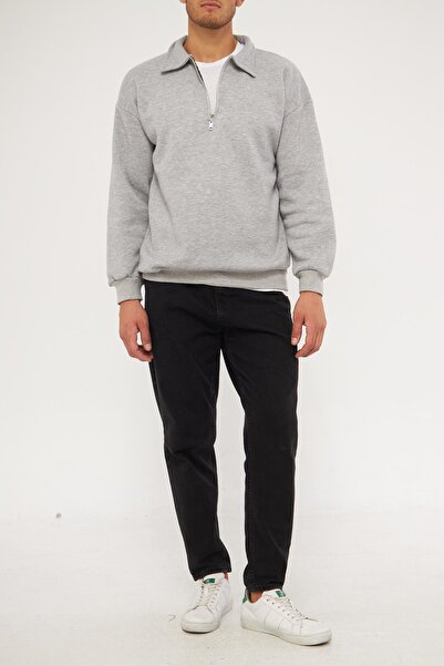 GHASSY CO. Ghassy Co. Ανδρικό φούτερ με λαιμόκοψη με μισό φερμουάρ